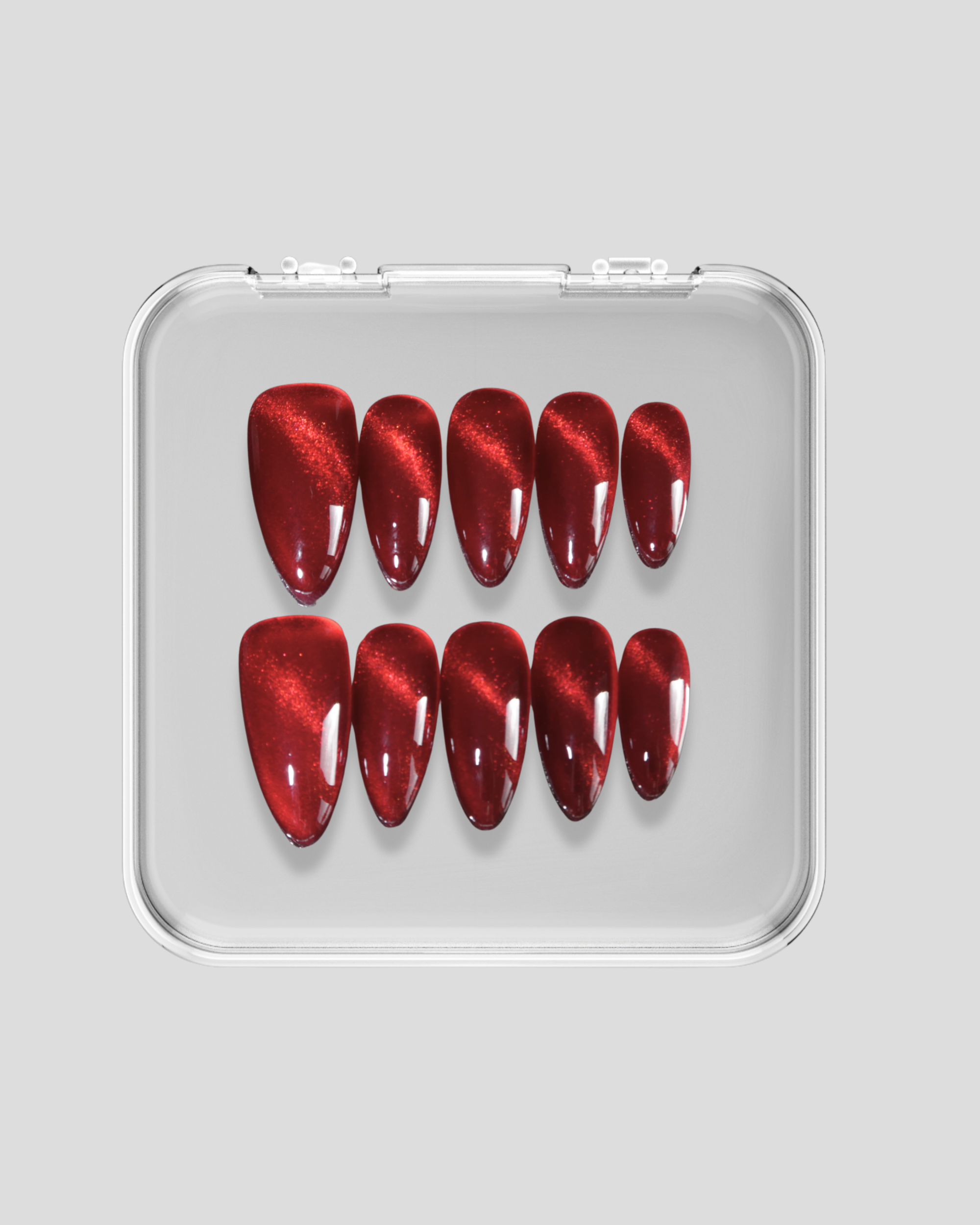 Red Nail Spice: Velvet Cat Eye Nails
