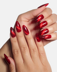 Red Nail Spice: Velvet Cat Eye Nails