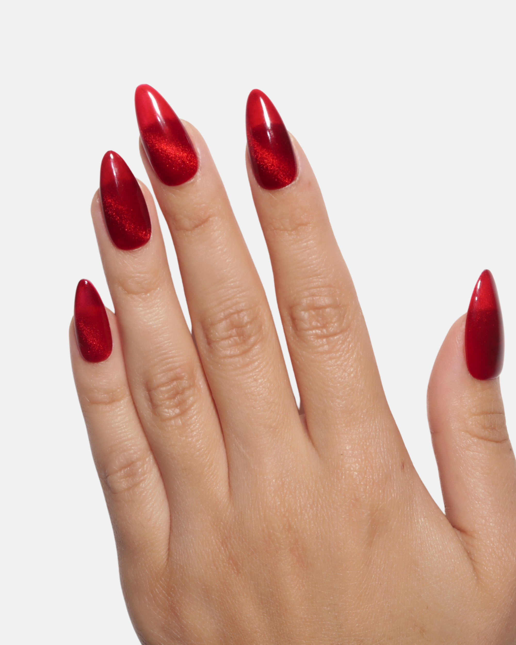 Red Nail Spice: Velvet Cat Eye Nails