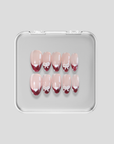 Lazy Day: Cherry Red French Tips with Heart