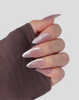 Rose Gold Shimmer: Velvet Cat Eye Nails