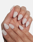 Whipped Cream: White Swirl Nails