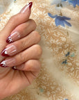 Lazy Day: Cherry Red French Tips with Heart