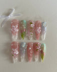 Spring Bliss: Ethereal Spring Stiletto Nails