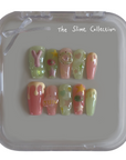 The YIJIU Slime: Pink & Pale Green Nails