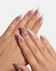 Rose Gold Shimmer: Velvet Cat Eye Nails