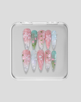 Spring Bliss: Ethereal Spring Stiletto Nails