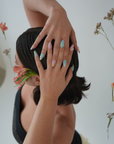 Forest Story: Pastel Green and Pink Nails
