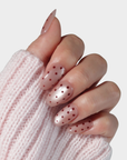 Dotted Chic: Cherry Red Glass Nails