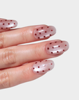 Dotted Chic: Cherry Red Glass Nails
