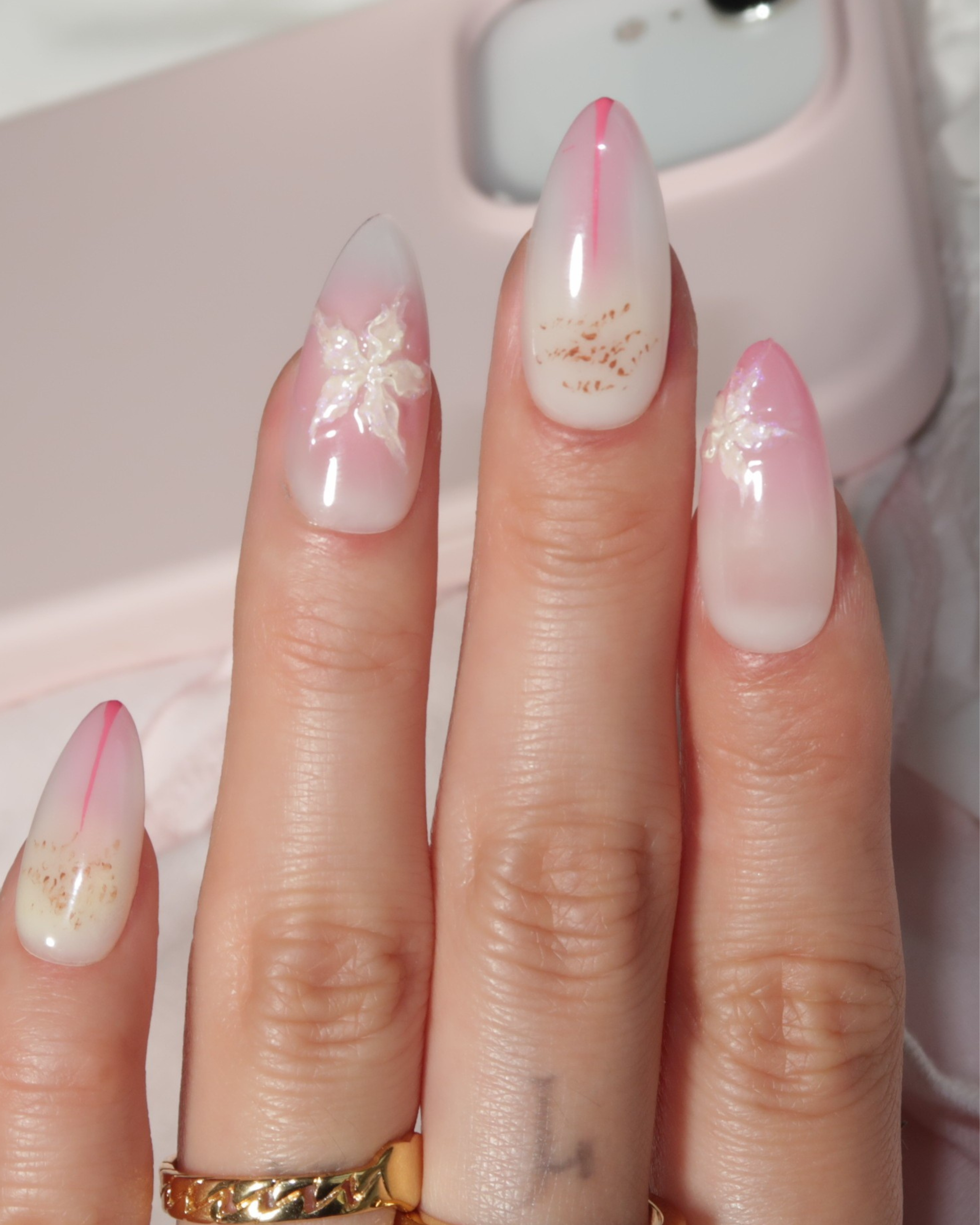 Intimate Lily: Whimsical 3D Floral Nails