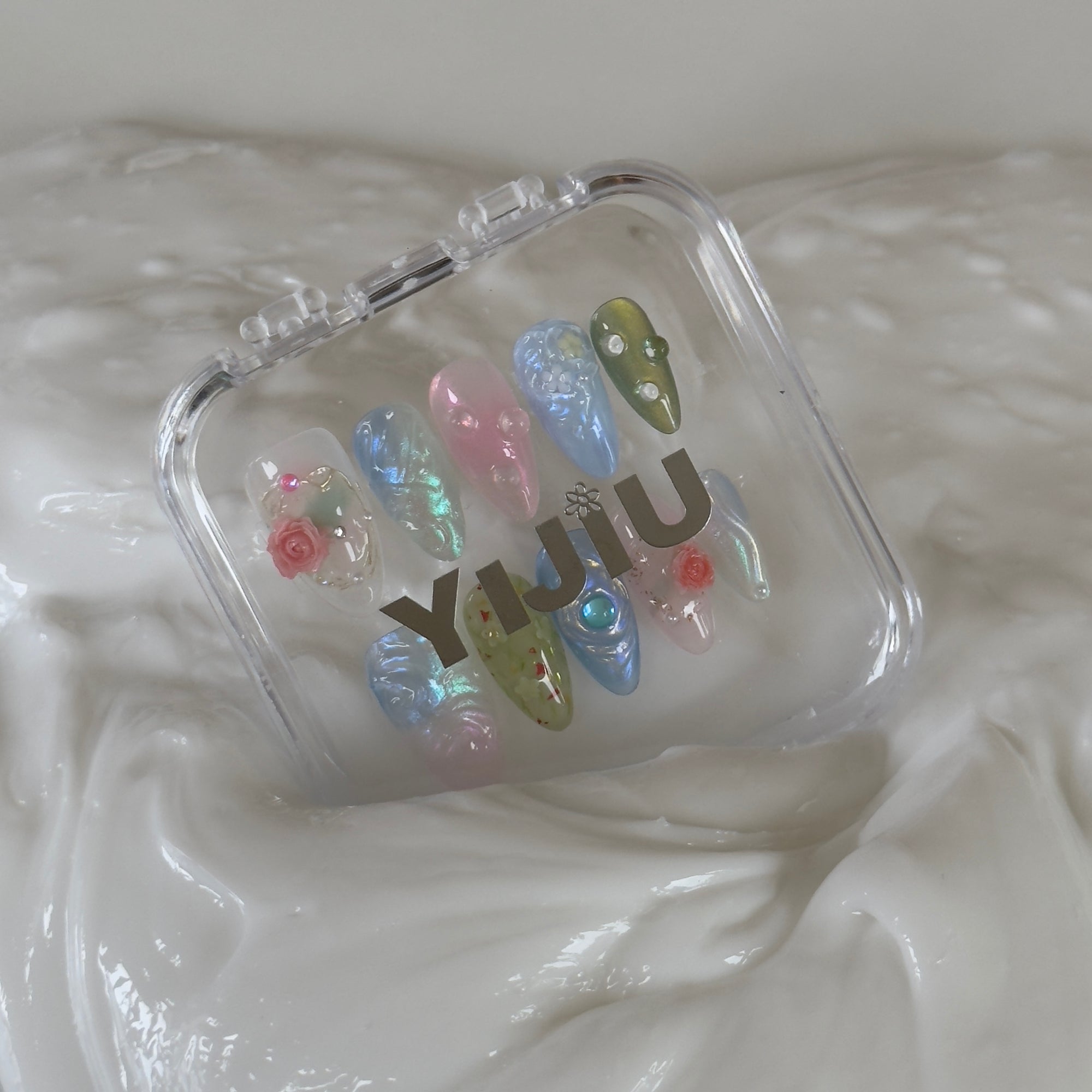 The Pollen Slime: Swirl Almond Nails
