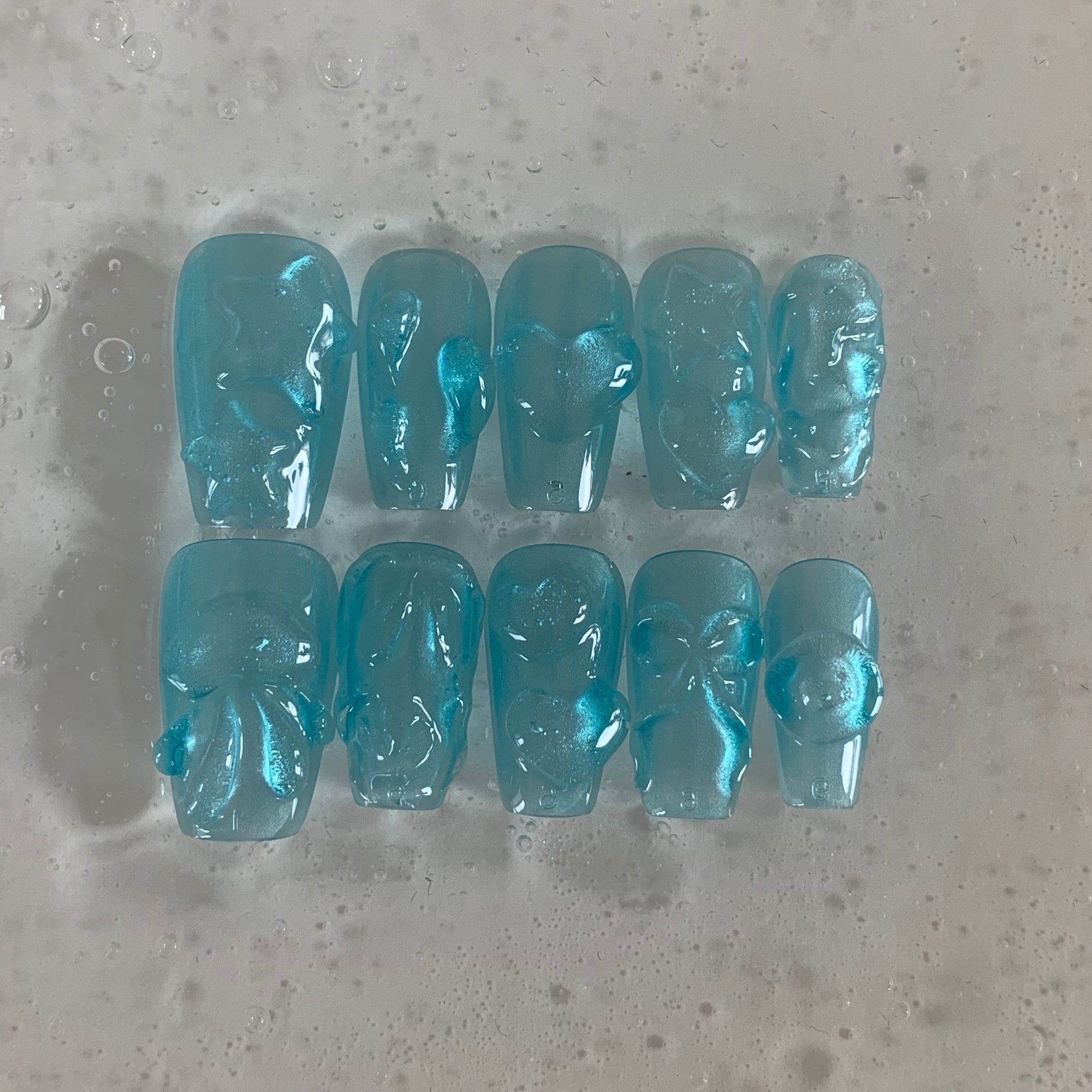 The Slushy Slime: Blue Coffin Nails