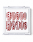 Dotted Chic: Cherry Red Glass Nails