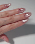 Dotted Chic: Cherry Red Glass Nails